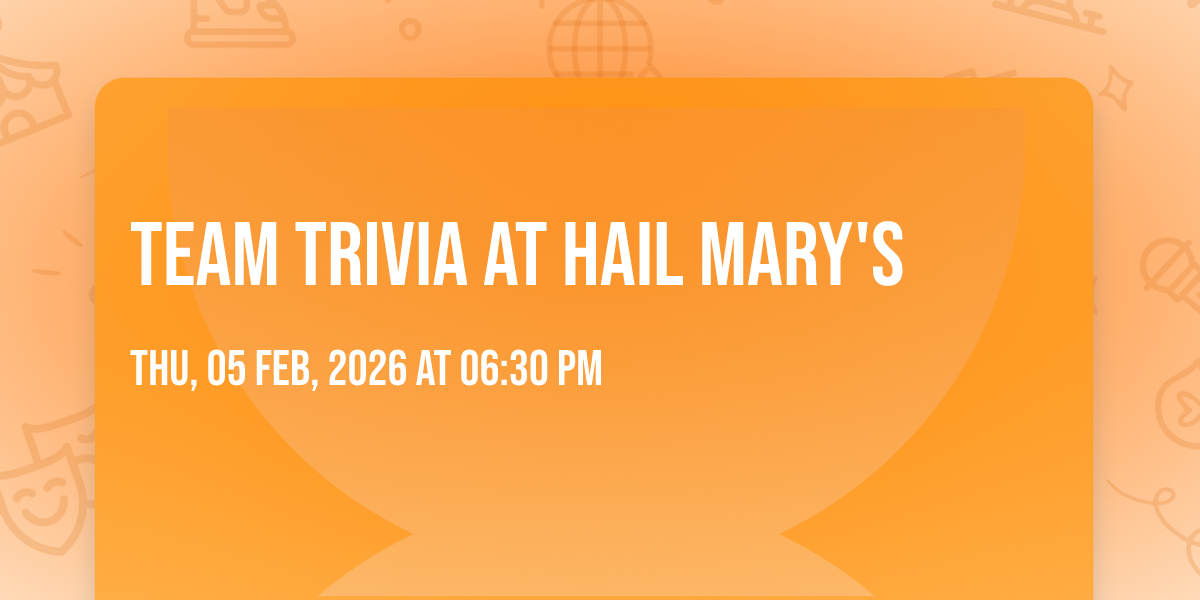 Team Trivia at Hail Marys, Hail Mary's Spirits & Sports Bar, Bluffton ...