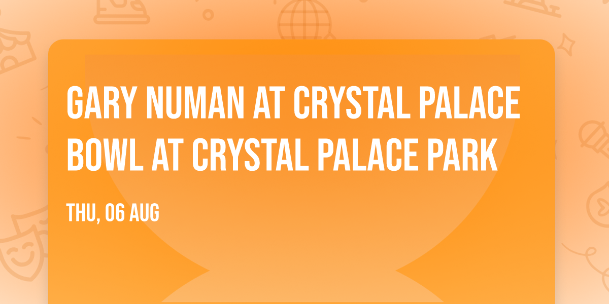 Gary Numan at Crystal Palace Bowl at Crystal Palace Park