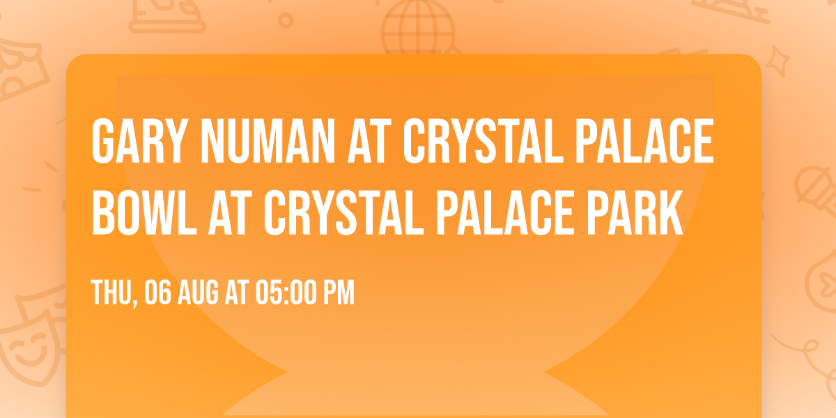 Gary Numan at Crystal Palace Bowl at Crystal Palace Park