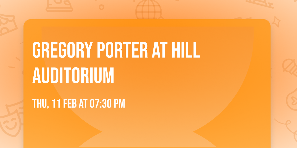 Gregory Porter at Hill Auditorium