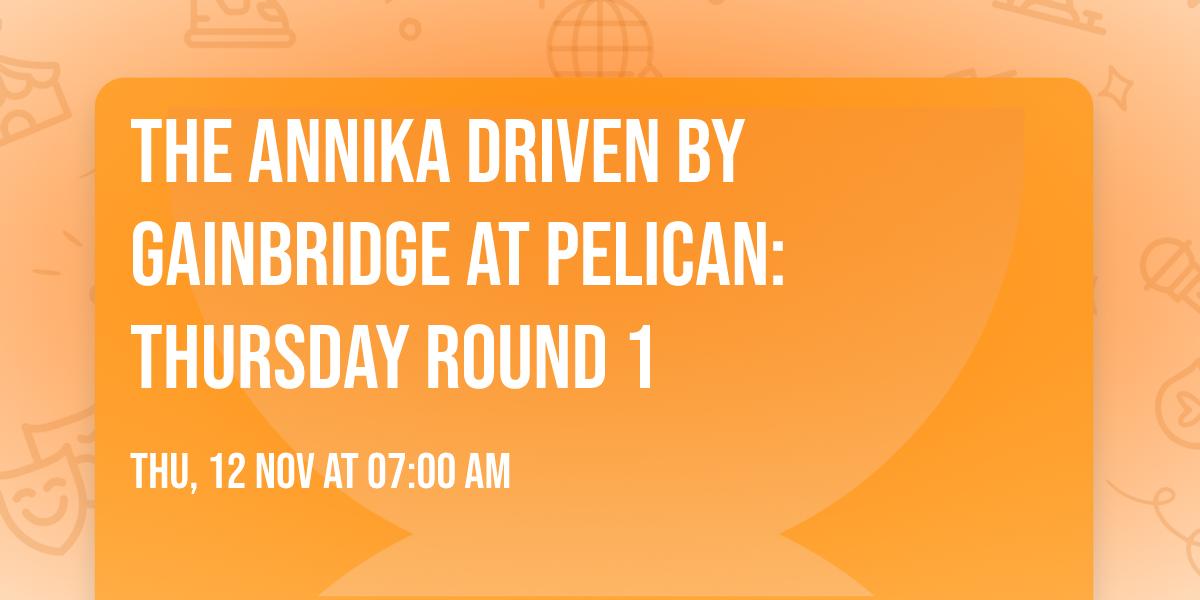 The ANNIKA driven by Gainbridge at Pelican: Thursday Round 1