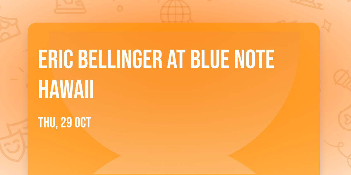Eric Bellinger at Blue Note Hawaii