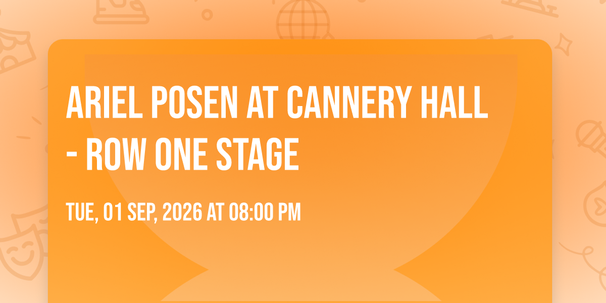 Ariel Posen at Cannery Hall - Row One Stage