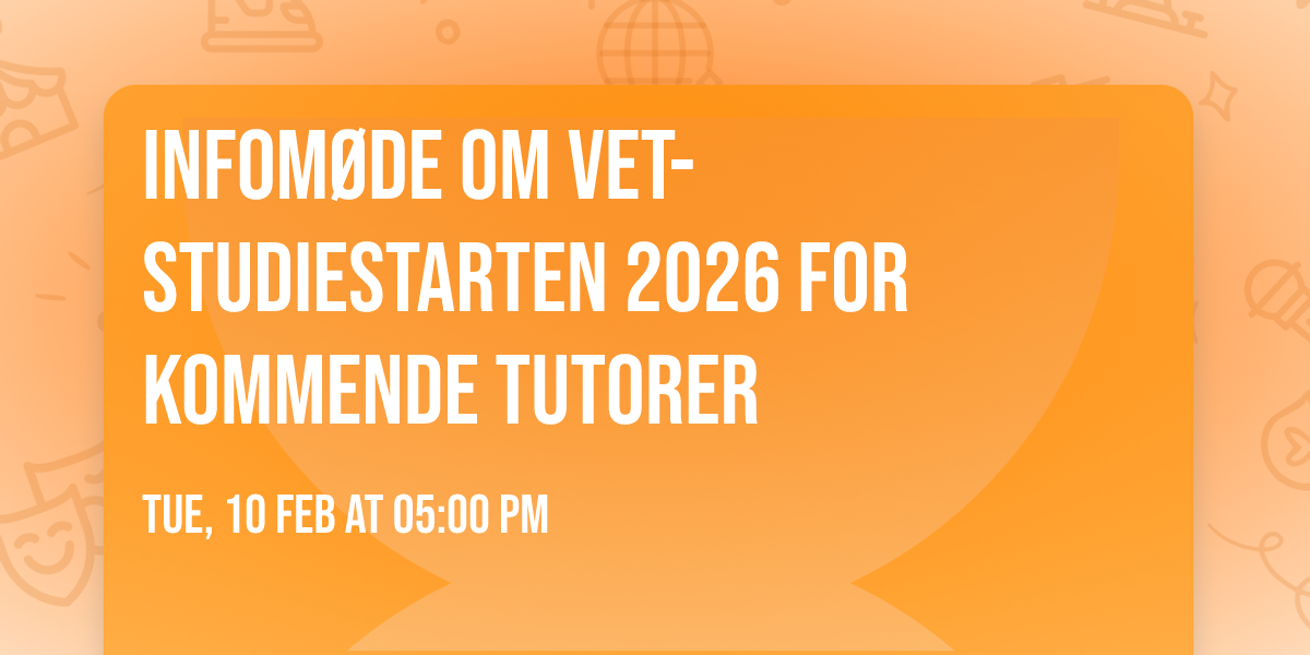 Infom\u00f8de om vet-studiestarten 2026 for kommende tutorer