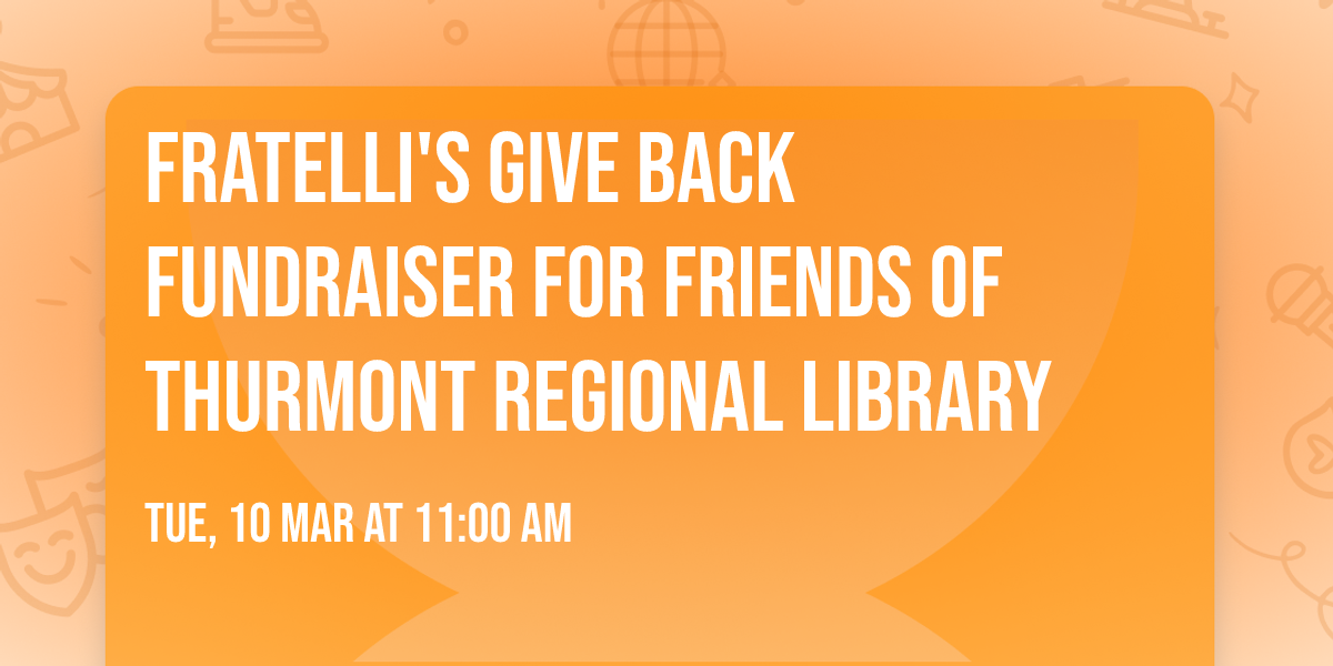 Fratelli's Give Back Fundraiser for Friends of Thurmont Regional Library