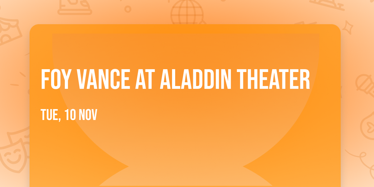 Foy Vance at Aladdin Theater