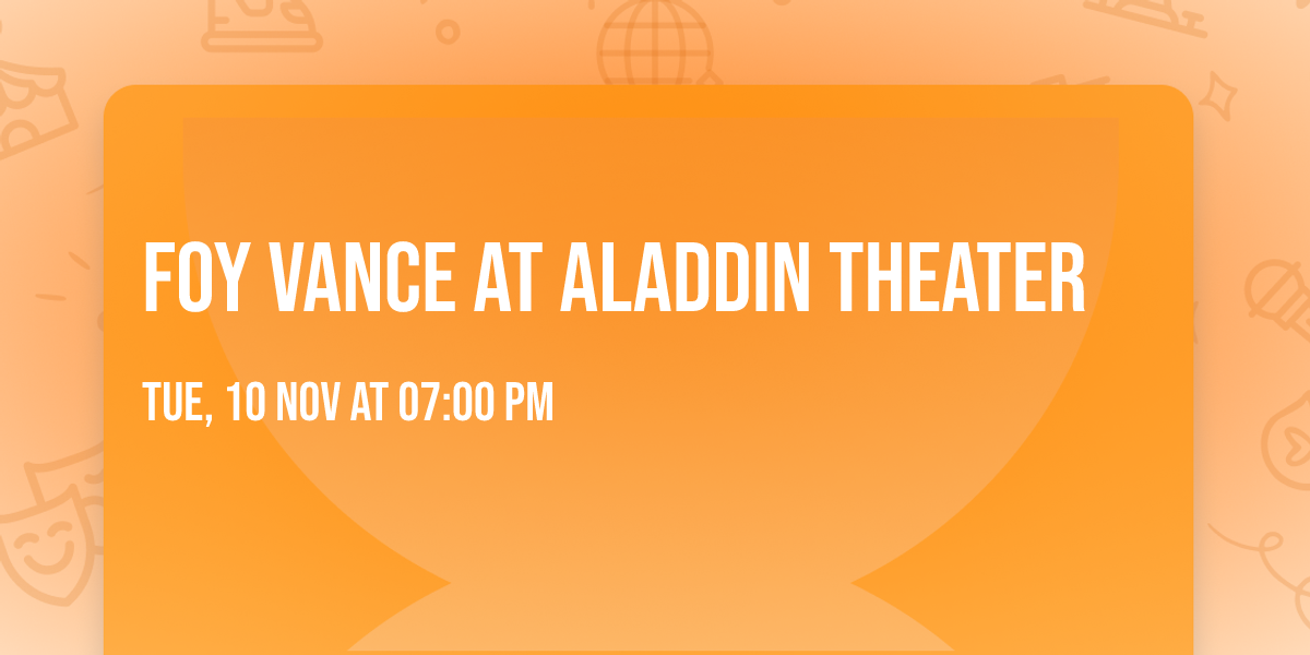 Foy Vance at Aladdin Theater