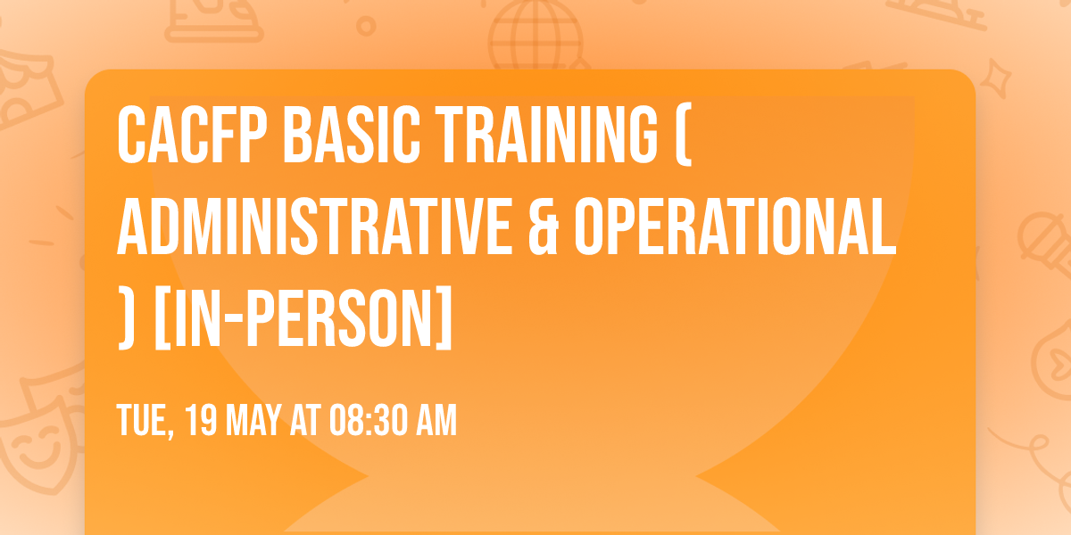 CACFP Basic Training (Administrative & Operational) [in-person]