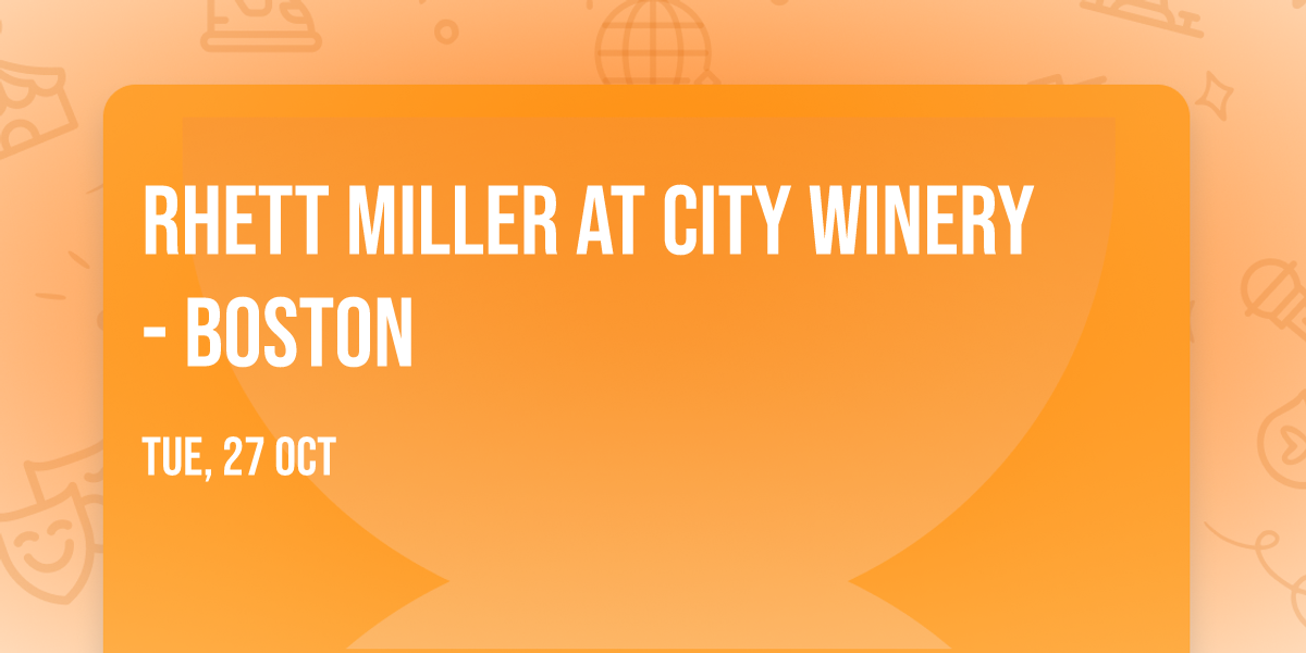 Rhett Miller at City Winery - Boston