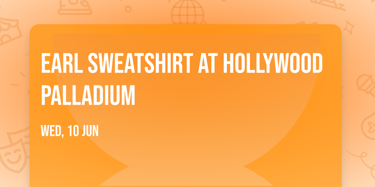 Earl Sweatshirt at Hollywood Palladium