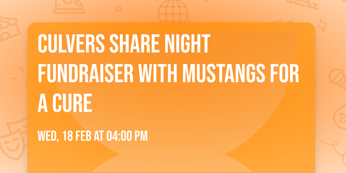 Culvers Share Night Fundraiser with Mustangs for a Cure 