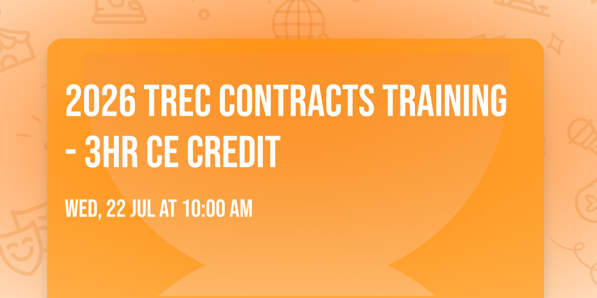 2026 TREC Contracts Training - 3hr  CE Credit
