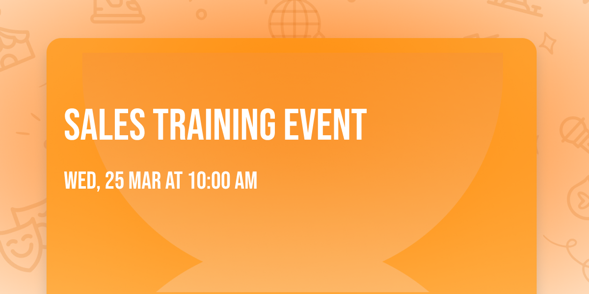 Sales Training Event