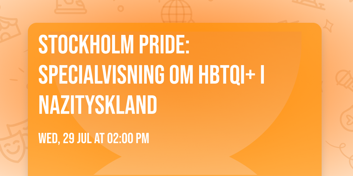 Stockholm Pride: Specialvisning om HBTQI+ i Nazityskland