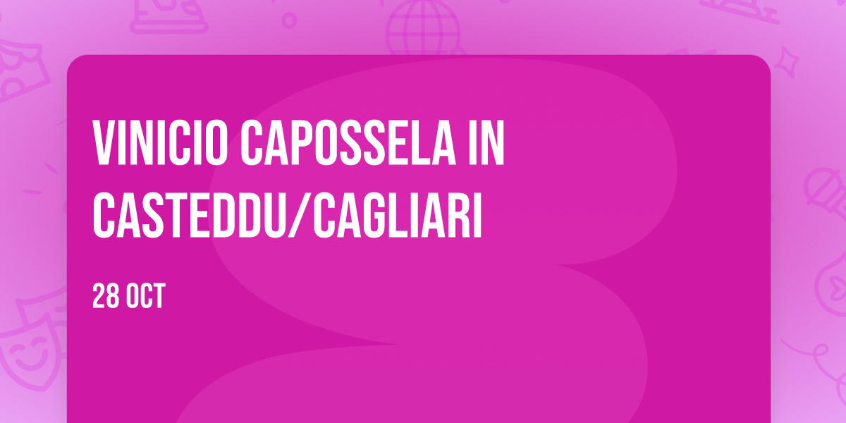 Vinicio Capossela in Casteddu/Cagliari